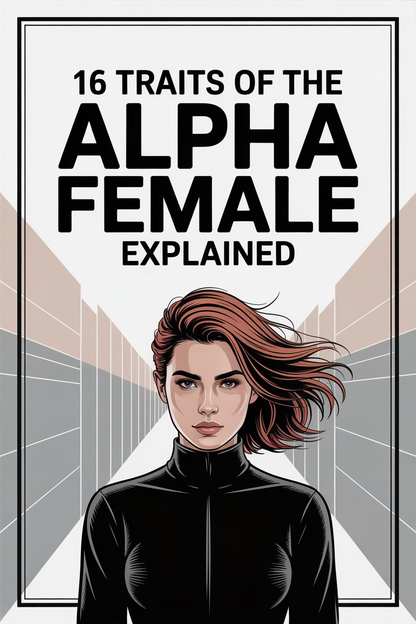 Illustration of an confident alpha female with traits of strength, leadership, and assertiveness.