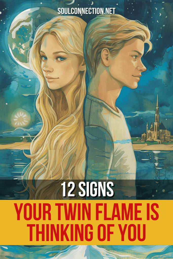 Illustrative design of twin flames with underwater and cityscape backgrounds.