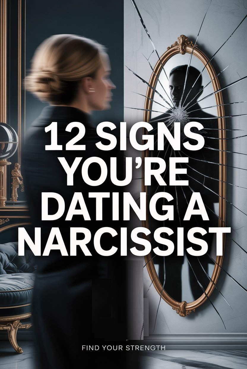 Woman with broken mirror revealing narcissist signs and emotional confrontation in a luxurious interior.