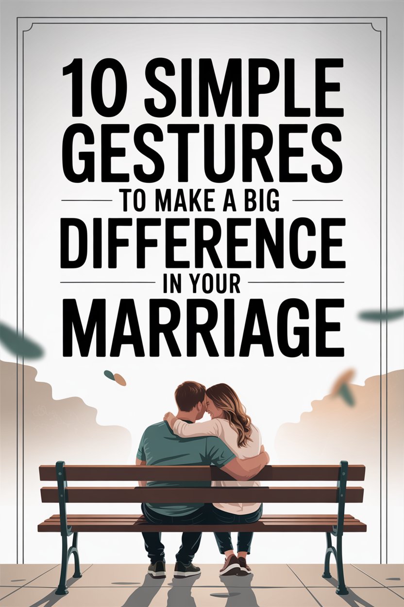 Couple sharing a loving moment on a bench with inspiring marriage gestures and romantic outdoor scene.