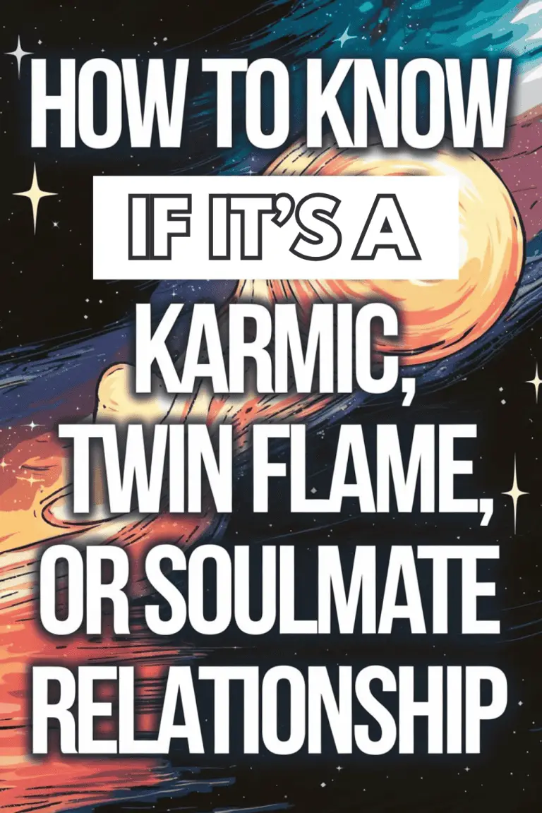Cosmic background with a question about identifying karmic, twin flame, or soulmate relationships.
