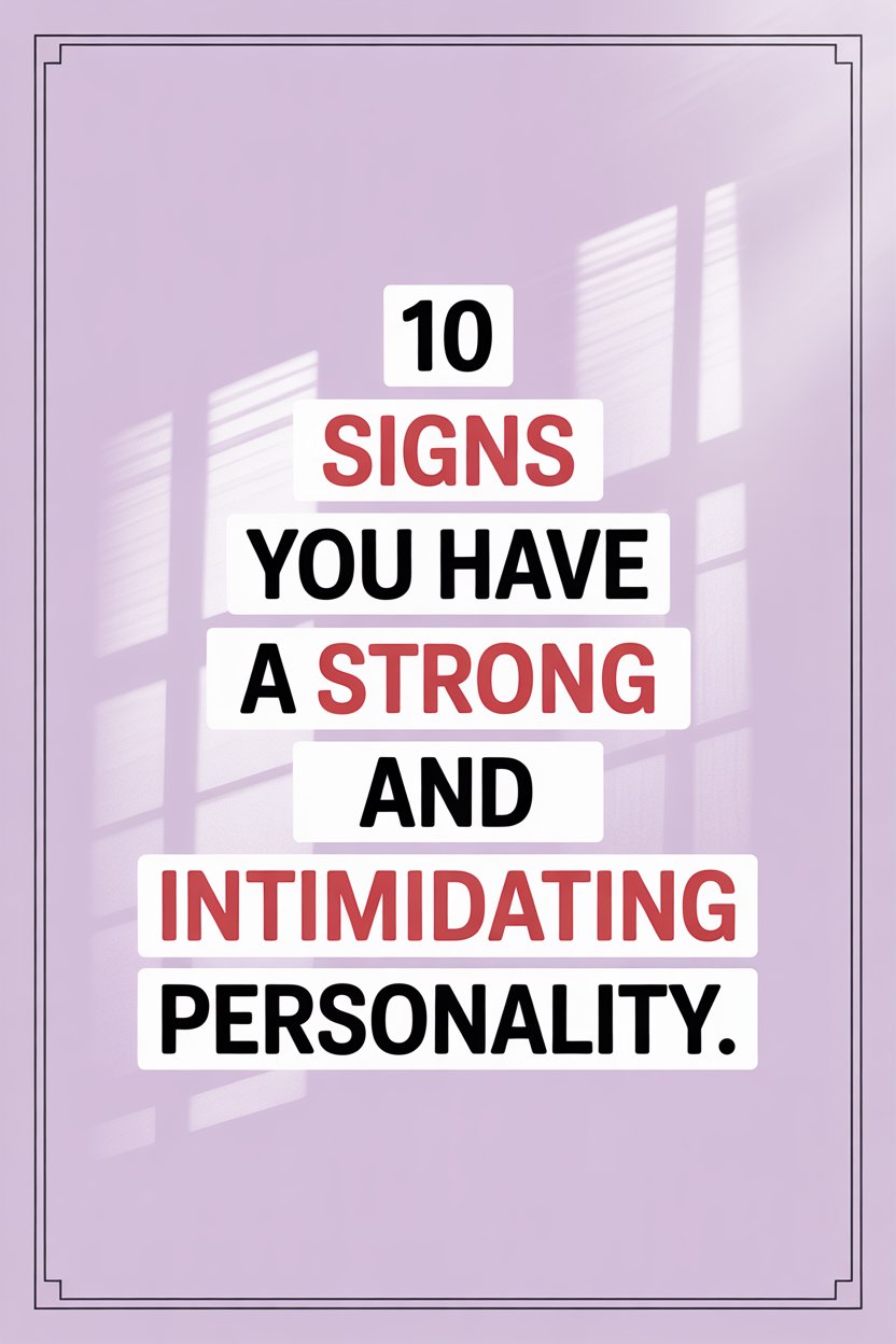 Inspirational quote about recognizing strong, intimidating personality signs in a stylish pastel background.