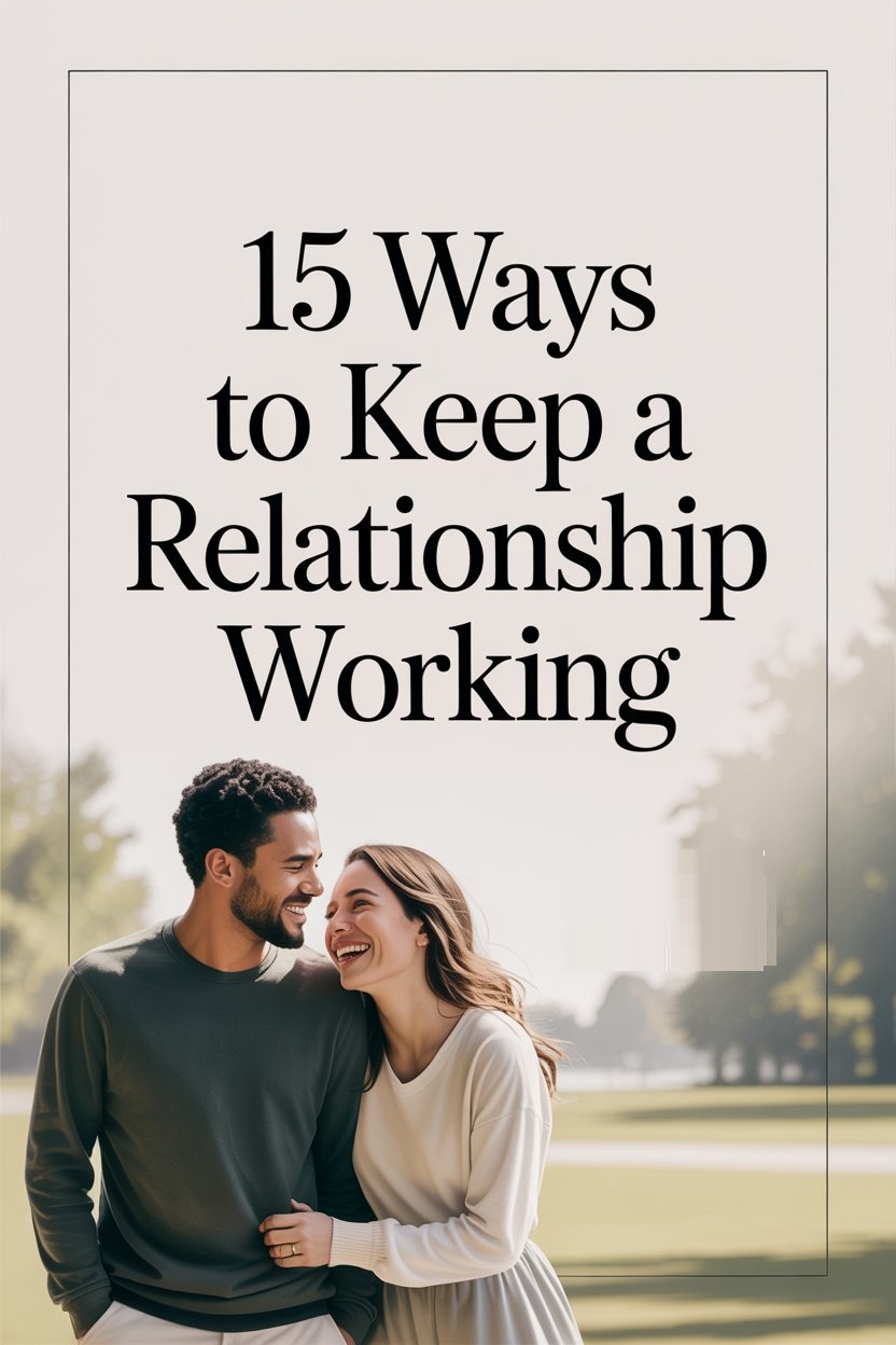Happy couple smiling outdoors in a park, symbolizing love and relationship tips for happiness.