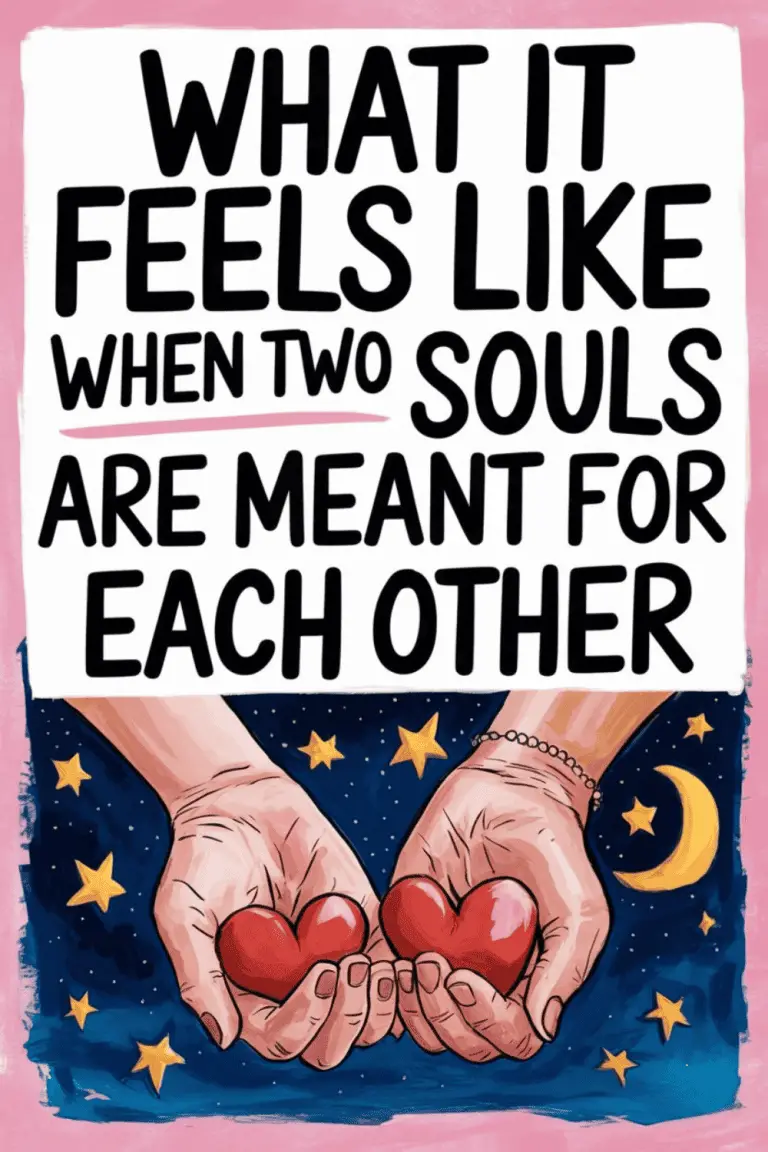 Two hands holding red hearts under a starry night sky symbolizing love and destined soulmate connection.