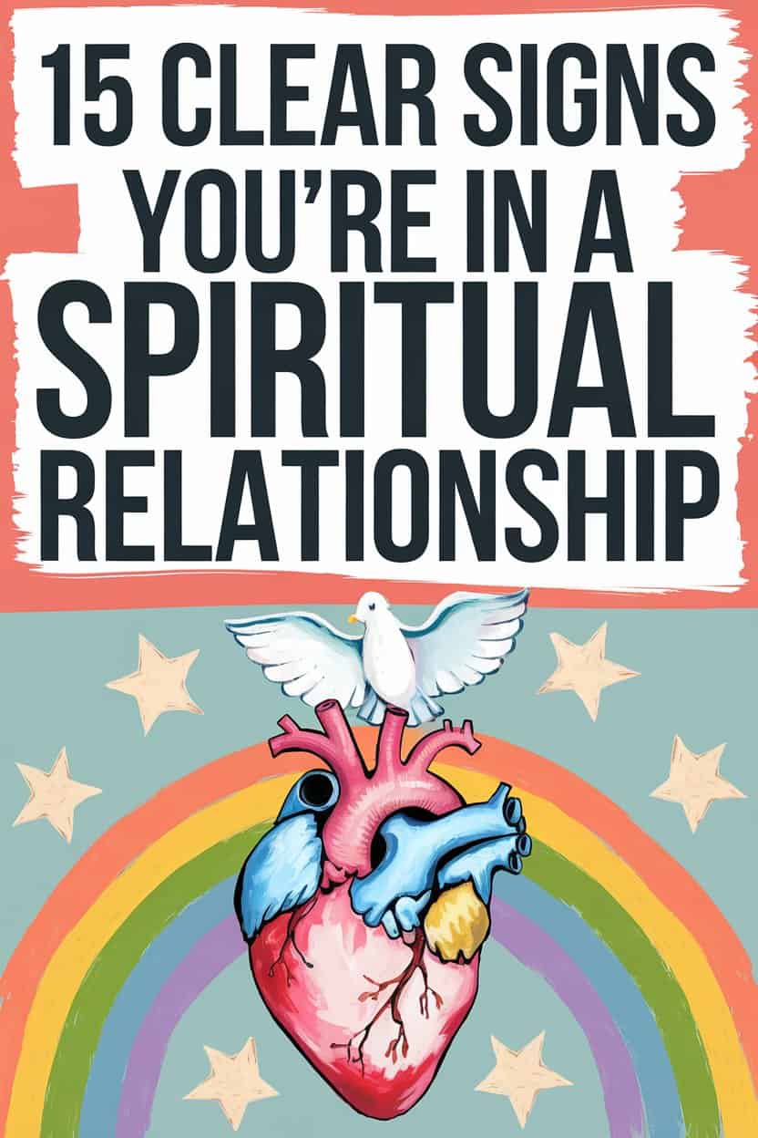 Signs of a spiritual relationship with symbols of love, peace, and spiritual awakening.