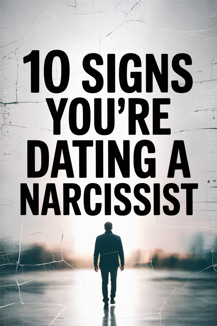 Warning signs youre dating a narcissist with a cracked, gritty background and a solitary man silhouette.