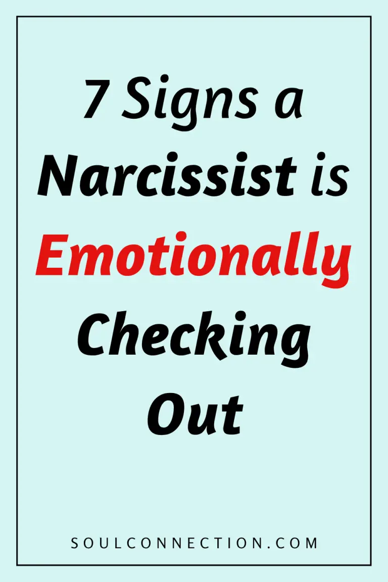 Signs a narcissist is emotionally checking out, with website link to soulconnection.com.