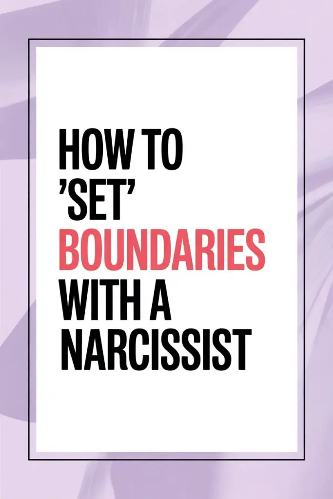 Guide to setting boundaries with a narcissist using bold, modern design.