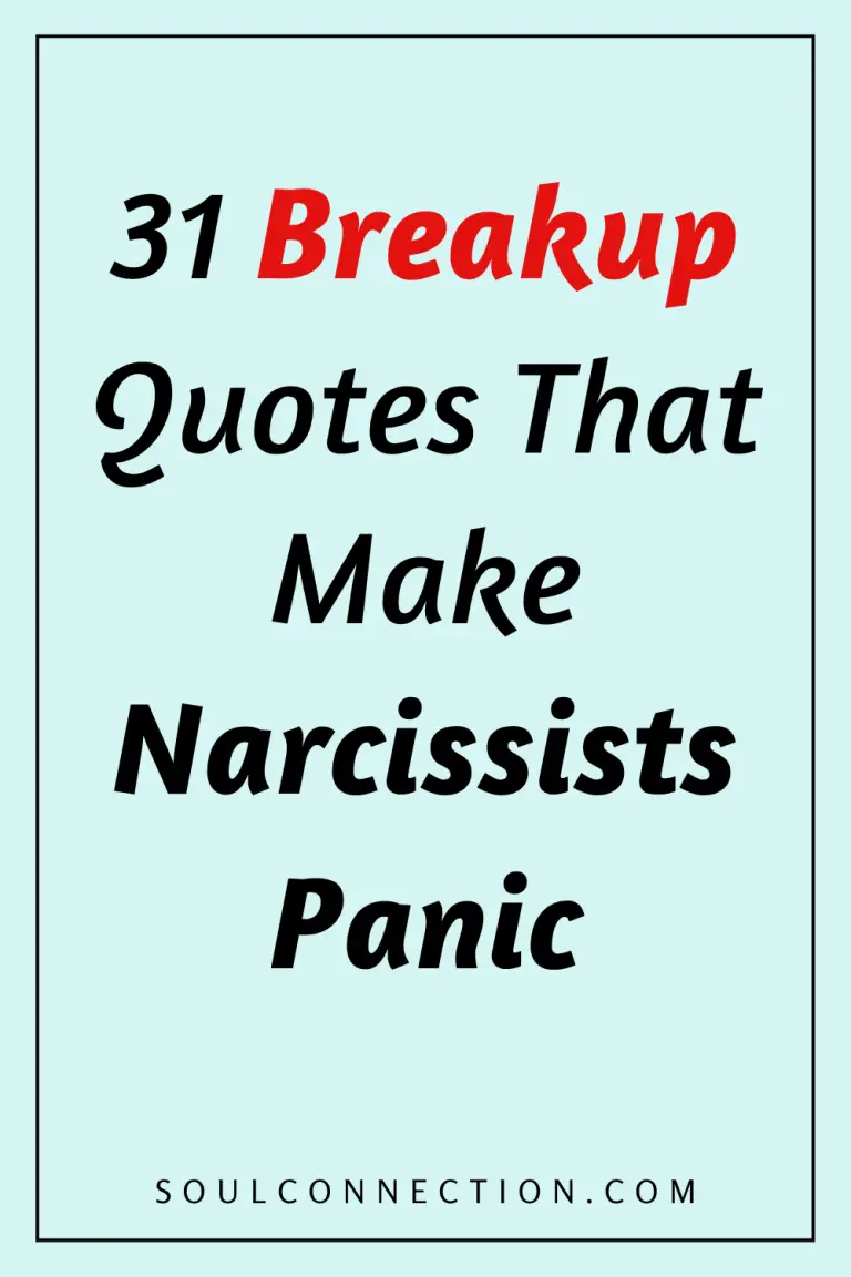 Breakup quotes to make narcissists panic, with bold text and website SOULCONNECTION.COM.