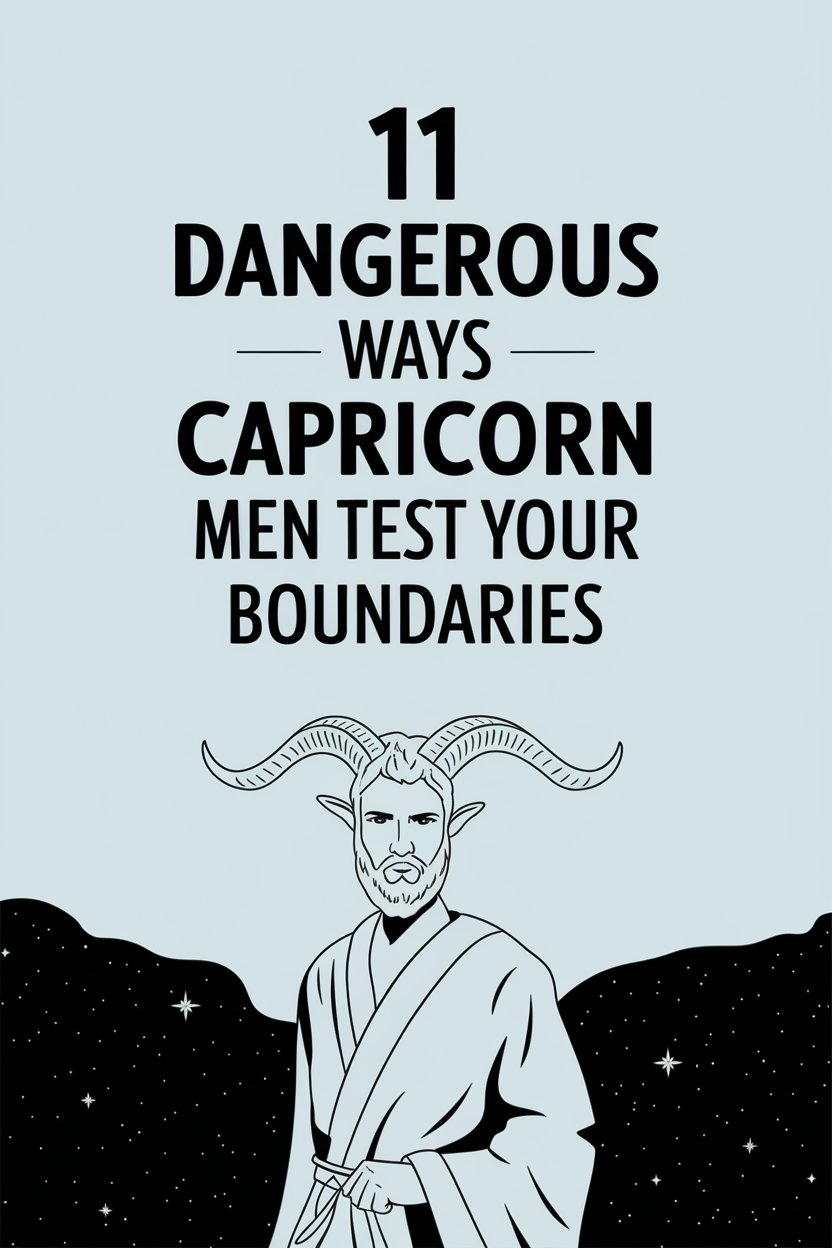 Mythological Capricorn illustration with bold text on boundaries testing in a starry night background.