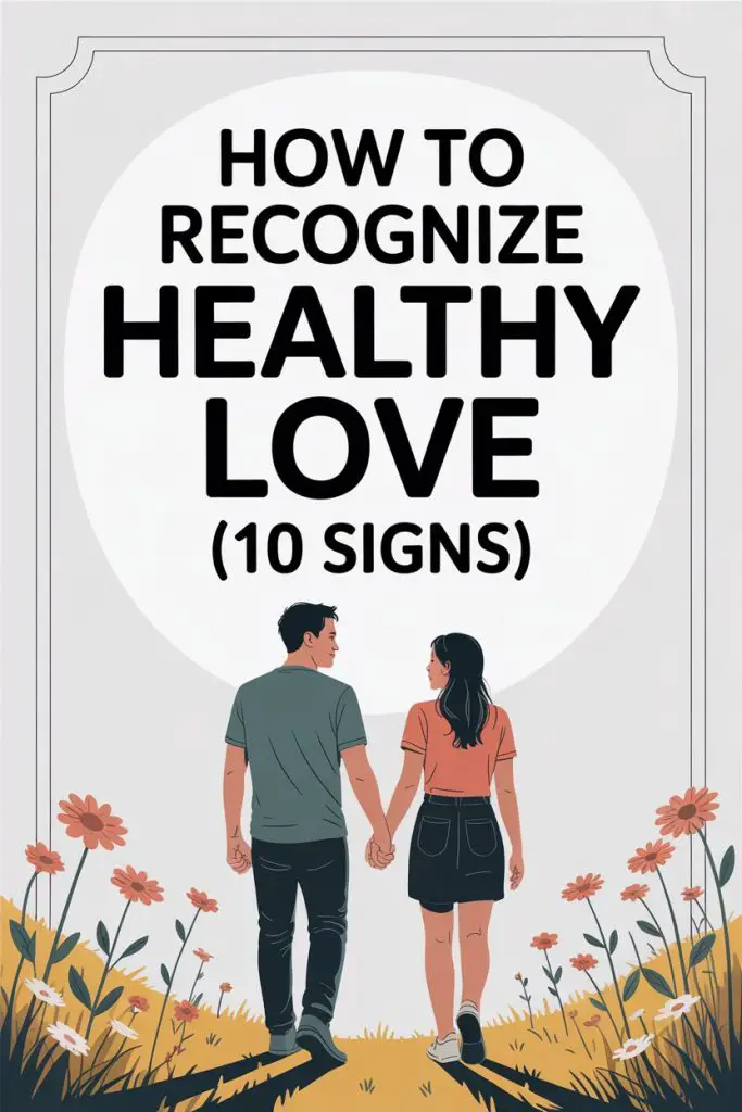 Guide to recognizing healthy love with signs, couple, flowers, and relationship tips.