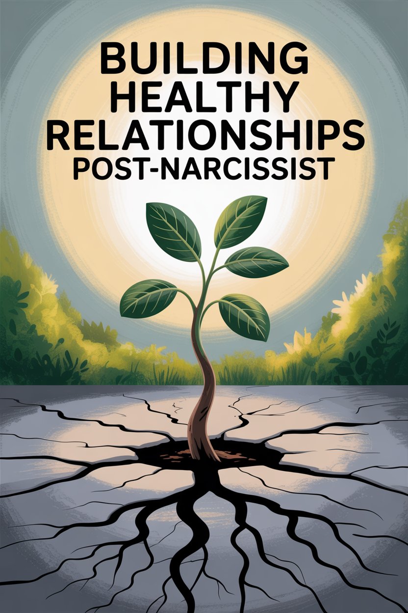 Healthy relationship recovery after narcissism with growth, healing, and resilience symbolized by a thriving plant.