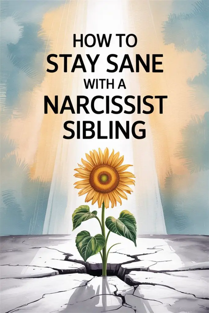 Guide to staying sane with a narcissist sibling using resilience and self-care principles.