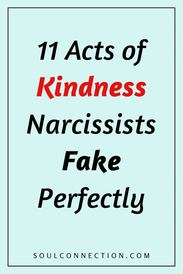 Illustration of kindness and narcissists faking sincerity with a minimalistic design and website link.