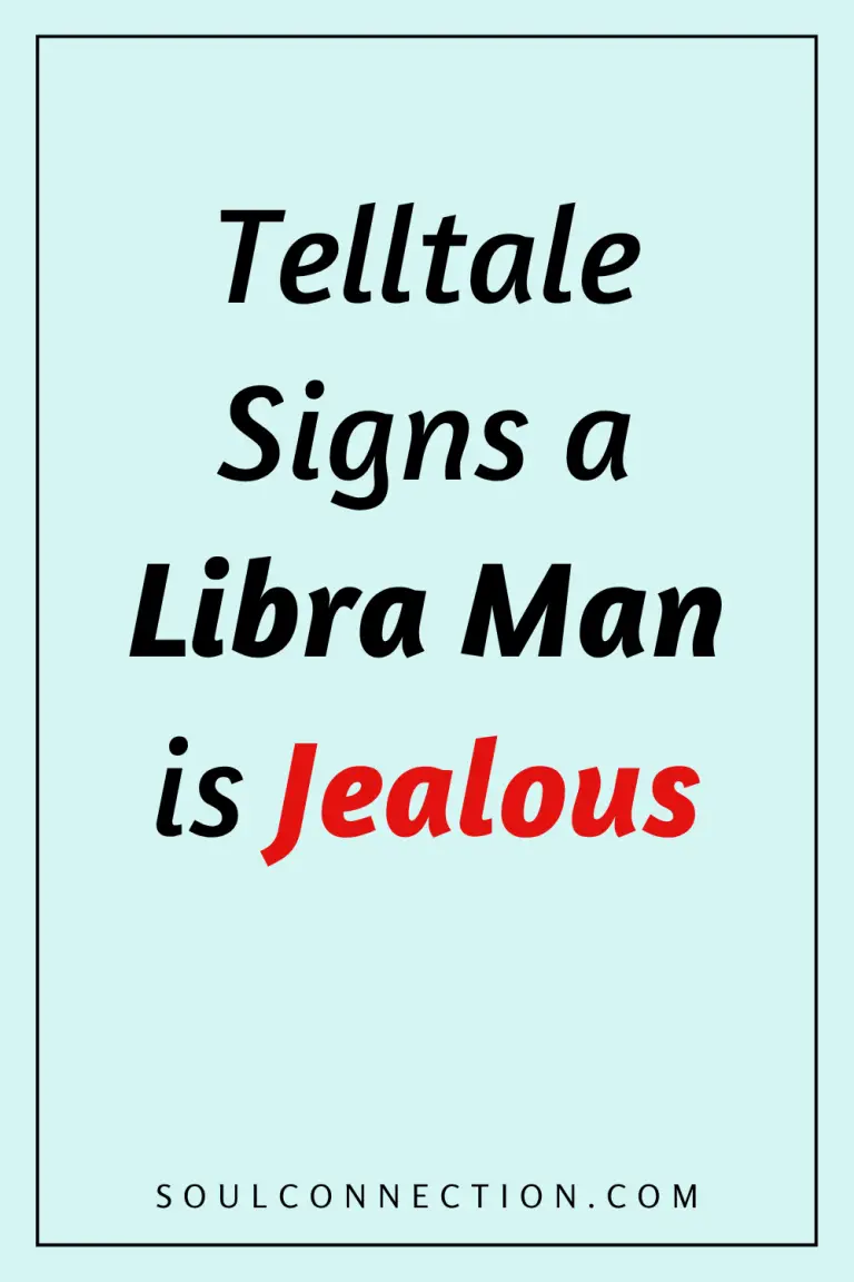 Humorous guide to telltale signs a Libra man is jealous with bold text and vibrant colors.