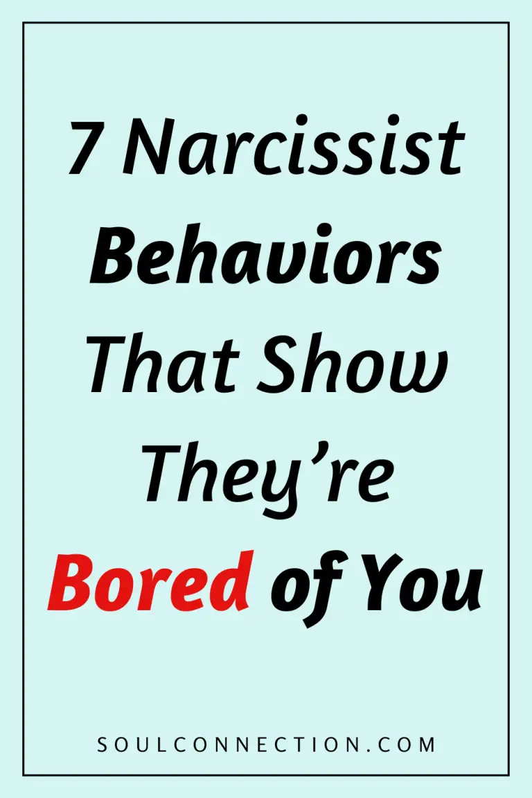 Motivational poster highlighting narcissist behaviors showing boredom and disinterest in relationships.