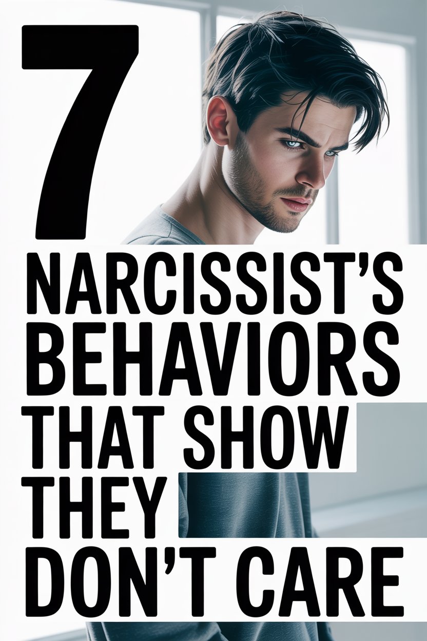 Young man with intense gaze highlighting narcissist traits and signs they don’t care.