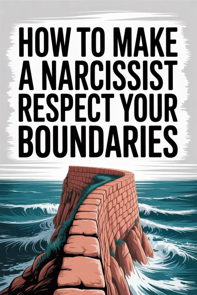 Guide on setting boundaries with narcissists over turbulent waters symbolizing emotional challenges.