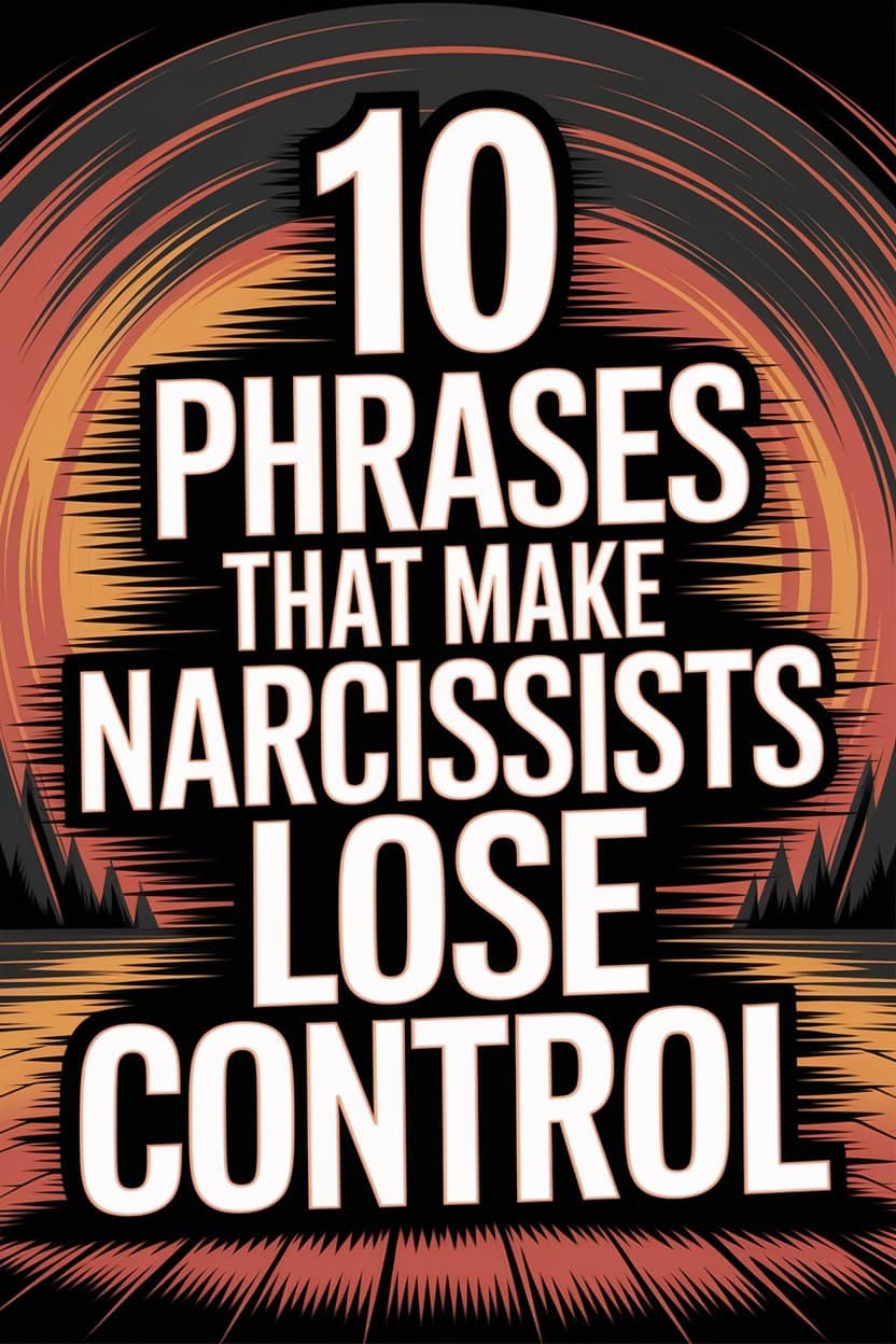 Powerful phrases to control and disrupt narcissists in a dynamic, energetic background.