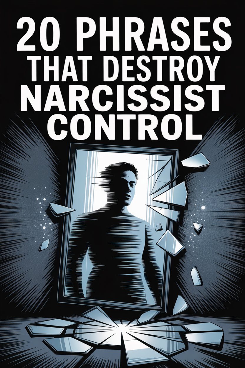 Empowering guide with 20 phrases to dismantle narcissist control and break free.