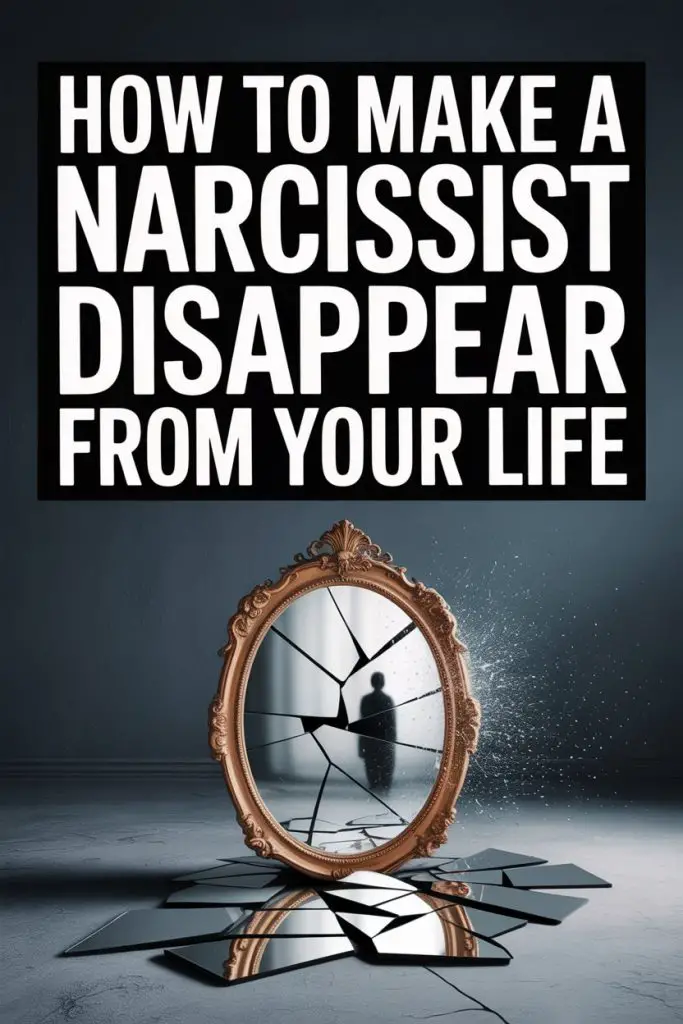 Broken mirror symbolizes ending toxic relationships with a narcissist.
