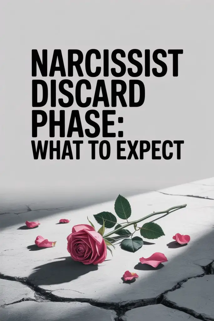 Discarded pink rose symbolizing heartbreak in narcissist discard phase and emotional vulnerability.