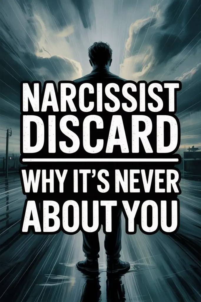 Empowered after narcissist discard, facing stormy skies with strength and resilience.