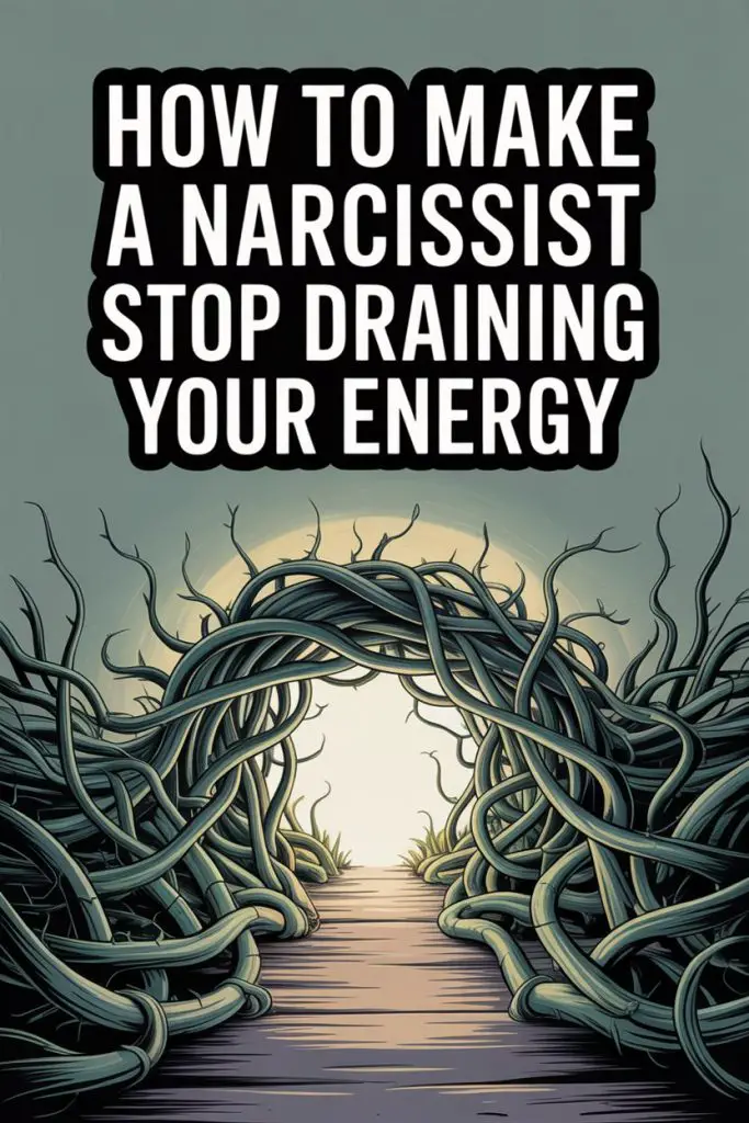 Pathway through tangled vines representing strategies to stop a narcissist from draining your energy.