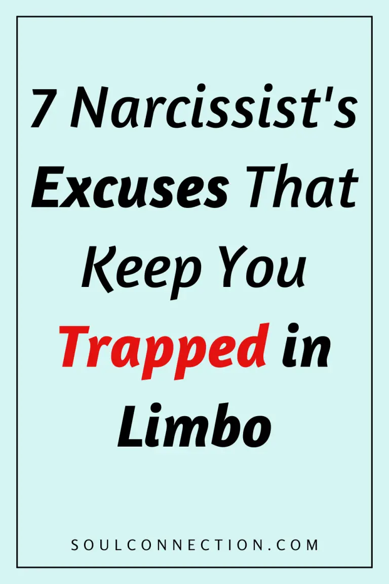 Seven narcissist excuses that keep you trapped in emotional limbo and manipulation.