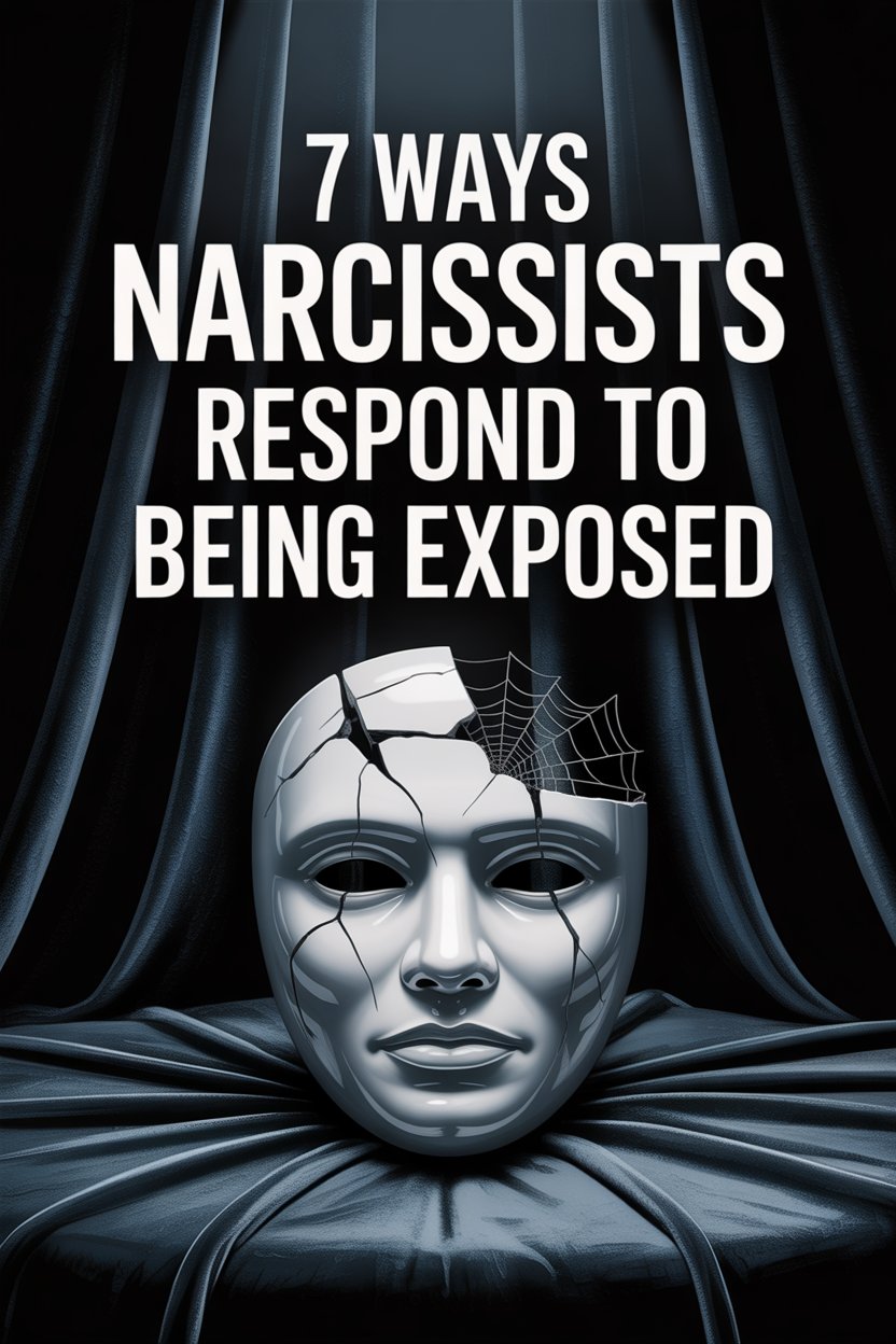 Cracked silver mask revealing true narcissist reactions when exposed.