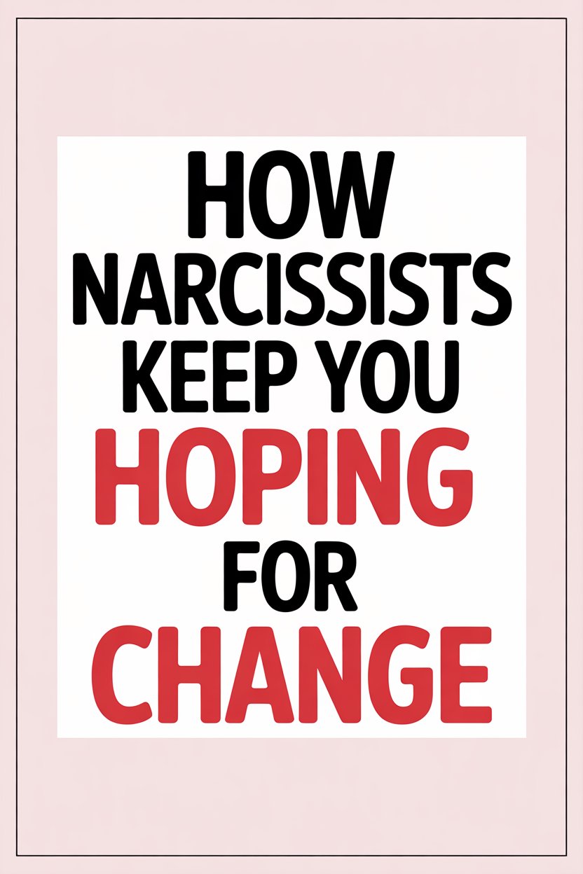 Motivational quote about narcissists, hope, change, resilience, and overcoming challenging relationships.