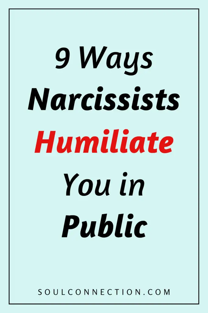 Motivational quote about narcissists learning humility in public from SoulConnection.com.