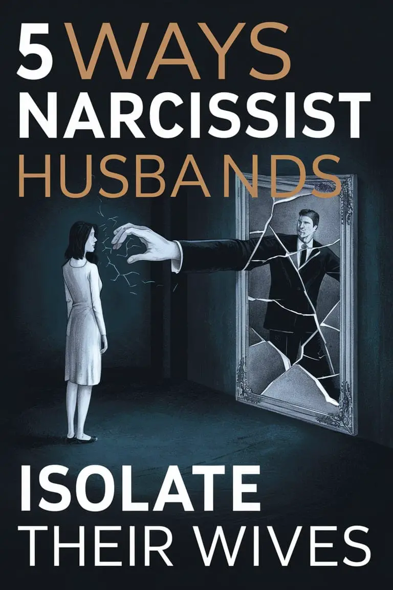 Book cover showing a woman facing a fractured mirror representing narcissistic husbands emotional isolation.