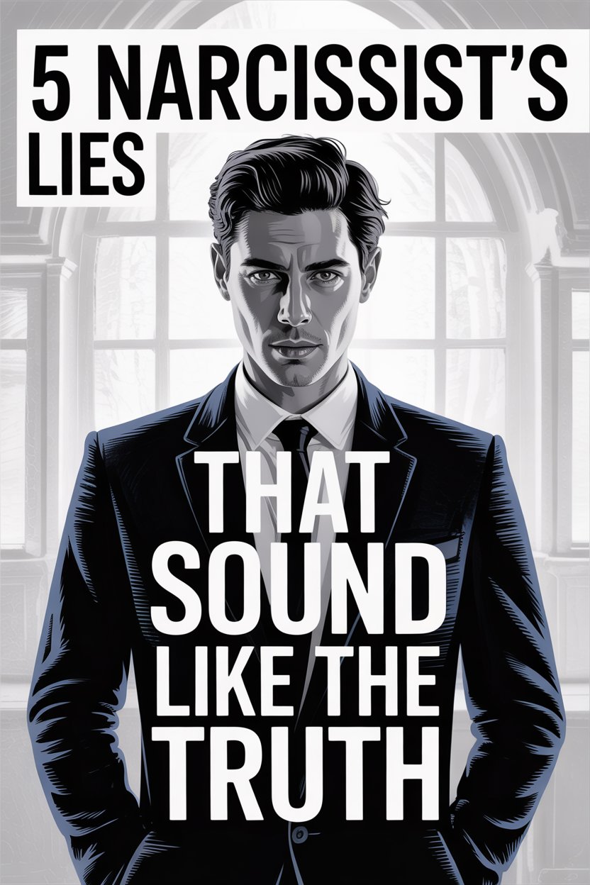 Black and white portrait of a confident man exposing narcissist lies and manipulation.