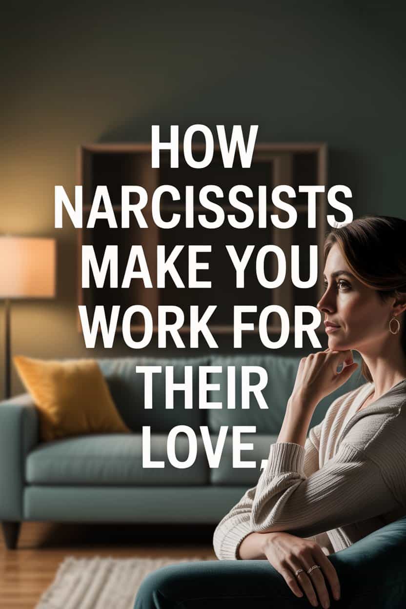Woman contemplating manipulation and emotional abuse by narcissists in a cozy living room.