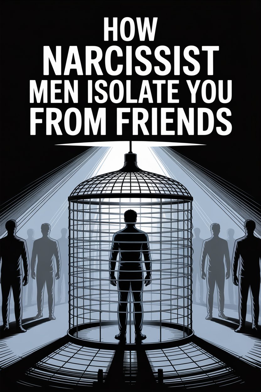 Narcissist men trap and isolate you from friends with emotional manipulation and control.