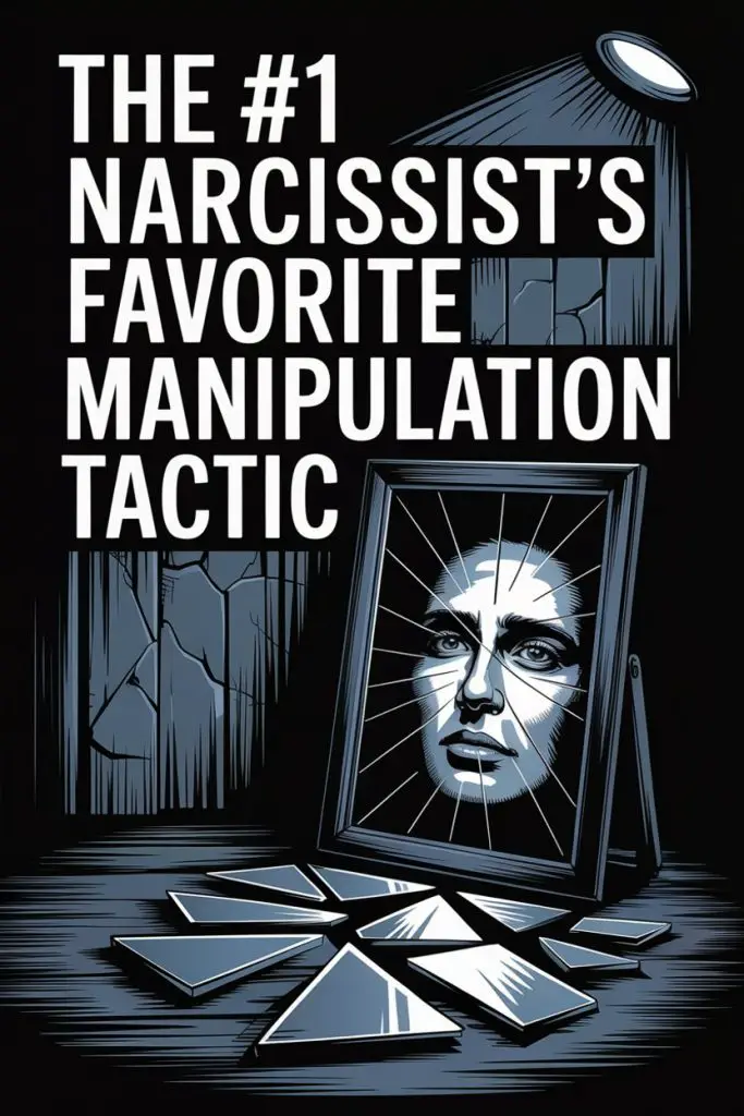 Narcissist manipulation tactics illustrated by cracked mirror, distressed face, and damaged wall in psychological abuse.