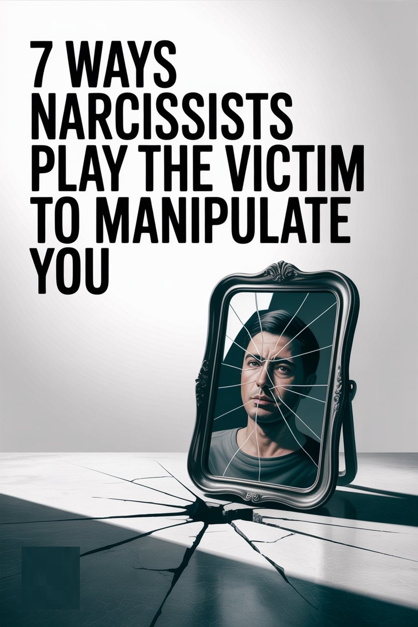 Shattered mirror reflecting a mans face symbolizes narcissistic manipulation and emotional damage.