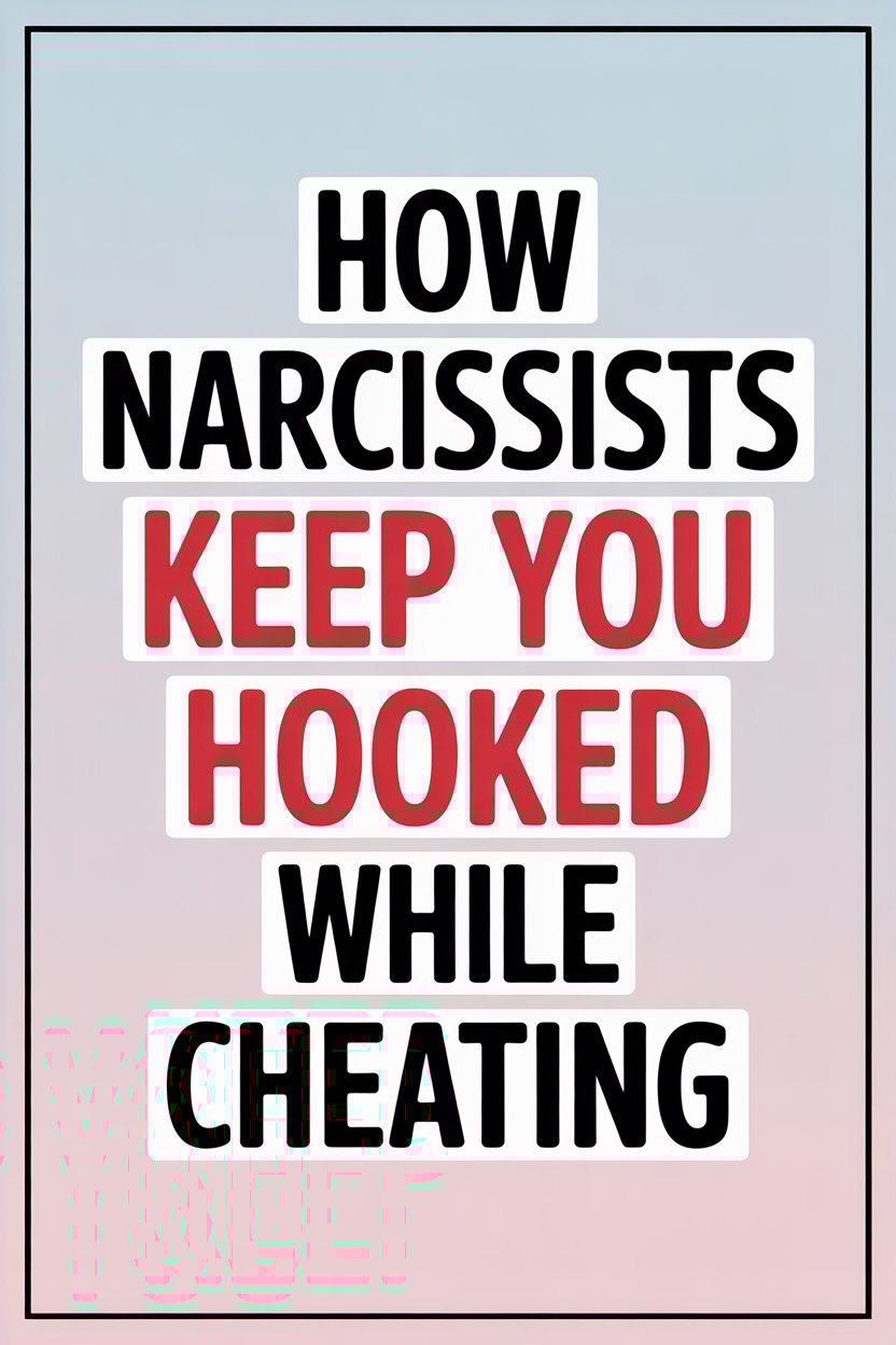 Quote about how narcissists manipulate and keep you hooked while cheating.