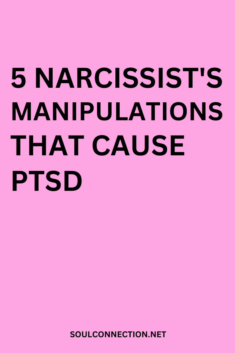 Narcissist manipulations causing PTSD awareness on pink background