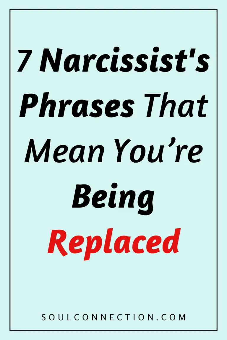 Humorous quote about narcissist phrases indicating youre being replaced on a light blue background.