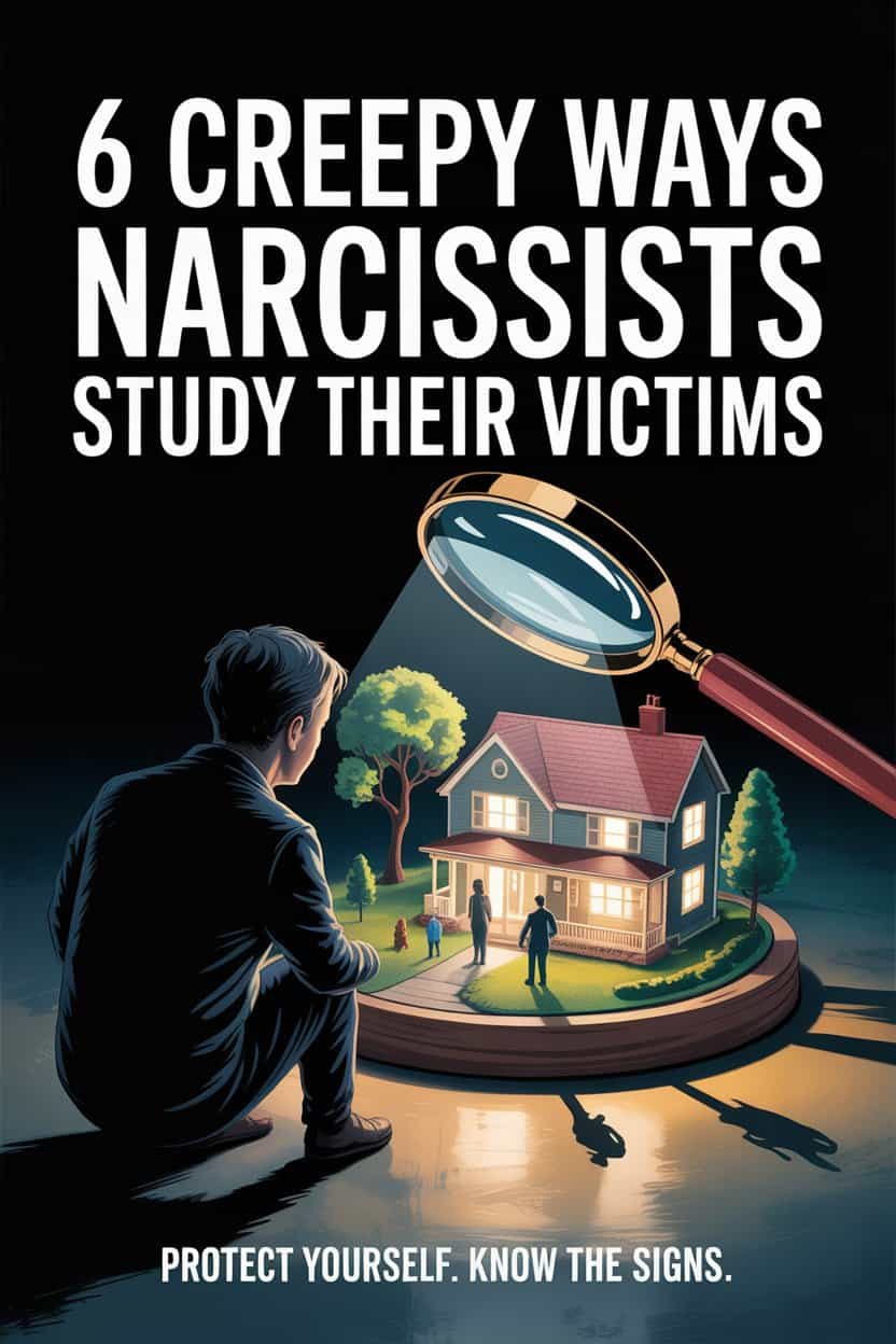 Narcissists secretly study their victims using manipulation and surveillance tactics.