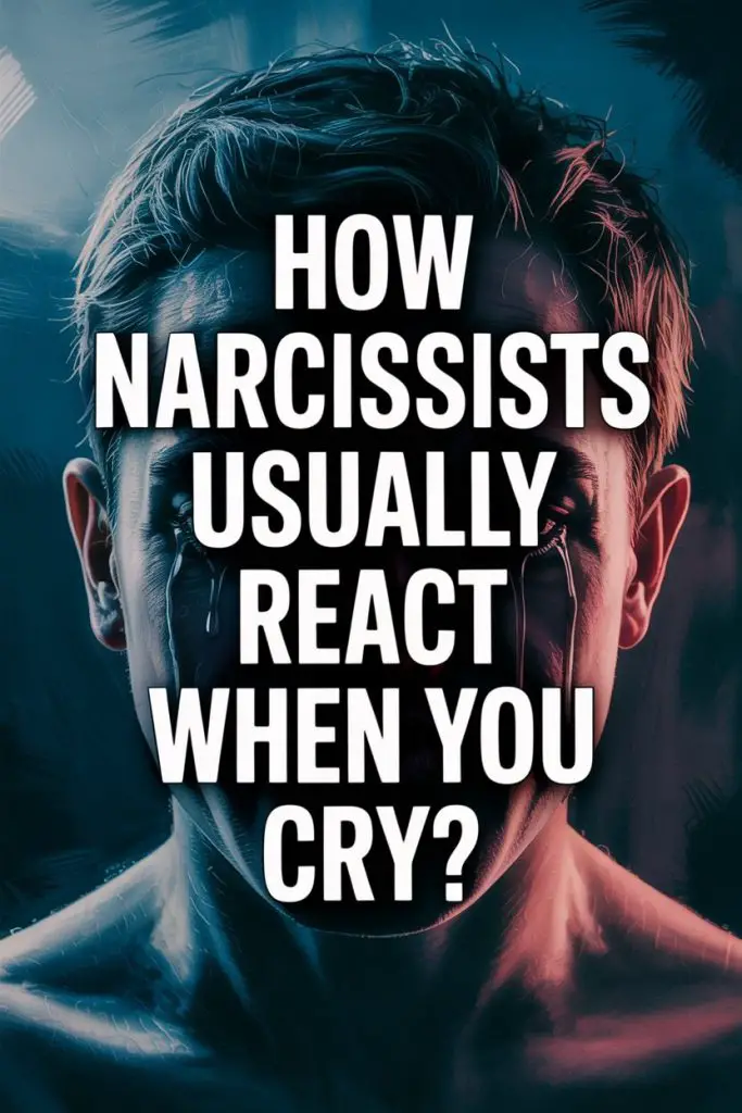 Young man crying with tears, dark moody lighting, emotional vulnerability, narcissist reactions concept.