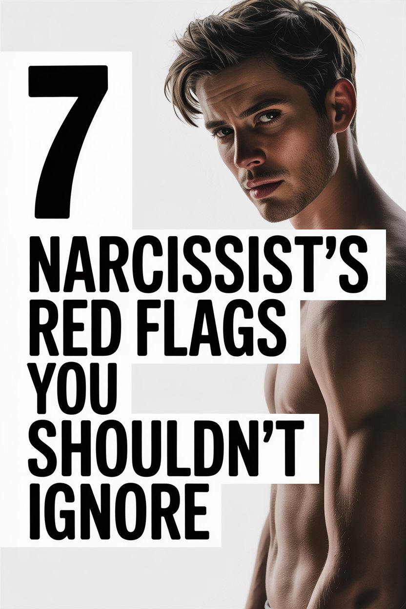 Young man with intense expression highlighting narcissist red flags warning.
