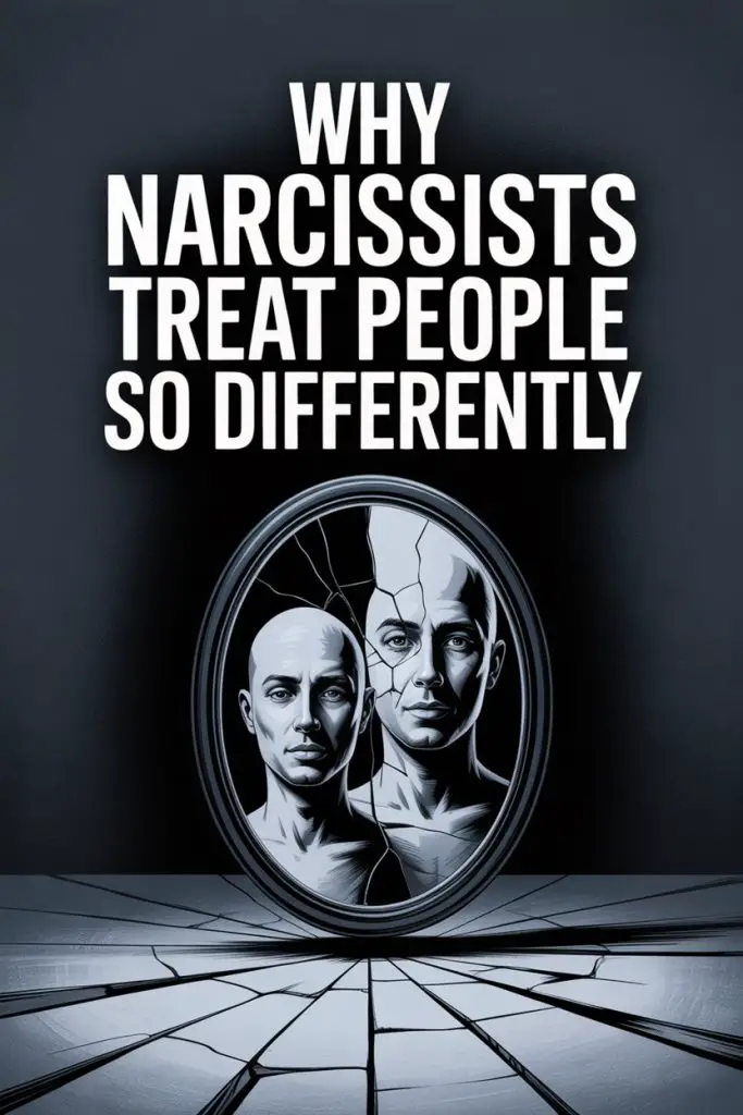 Understanding how narcissists treat others differently through broken mirror imagery.