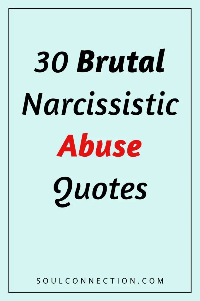Bold red and black narcissistic abuse quotes on blue background for awareness and support.