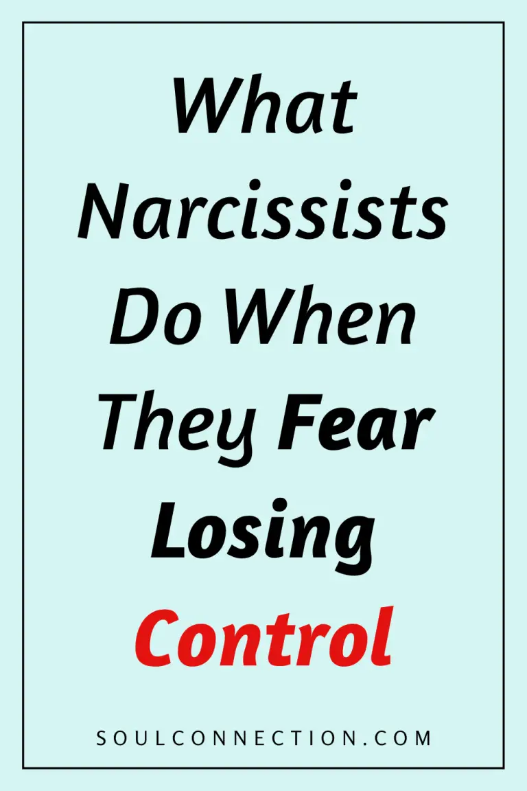 Narcissists behaviors when fearing loss of control, highlighted in bold red text on a modern, minimal design.