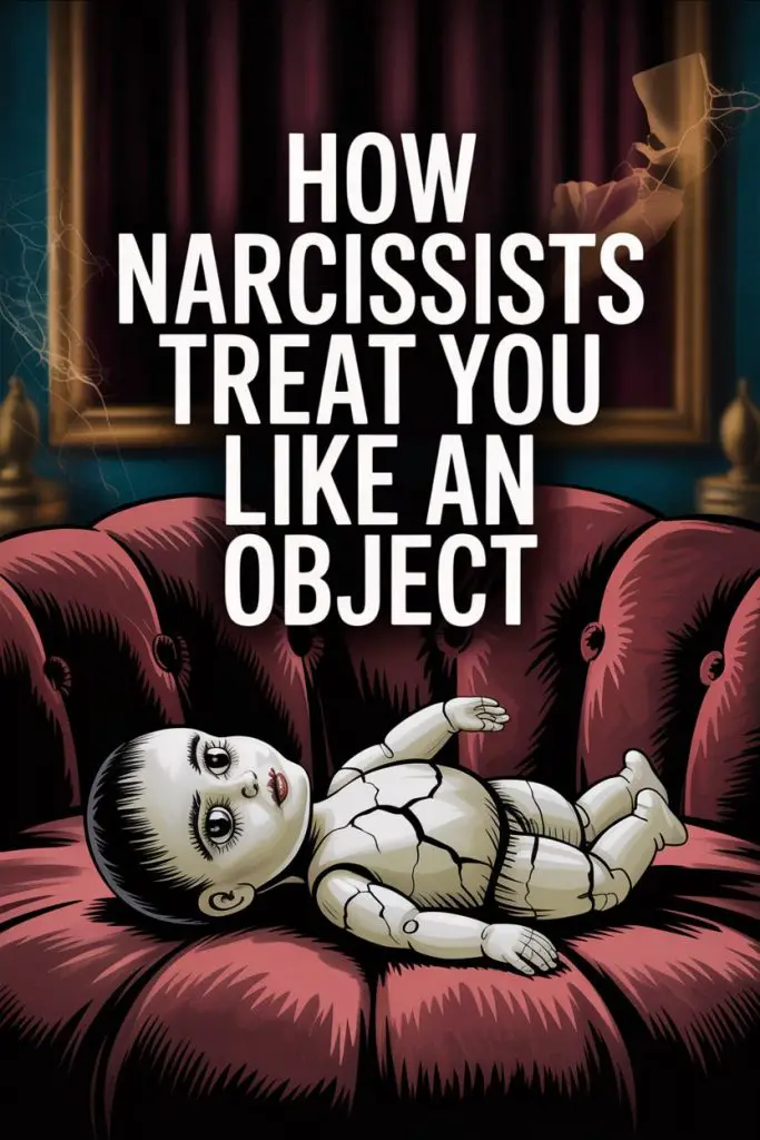 Illustration of a doll on a sofa symbolizing narcissists treating you like an object.
