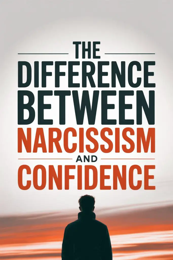 Reflecting on confidence versus narcissism during sunset with a contemplative silhouette.