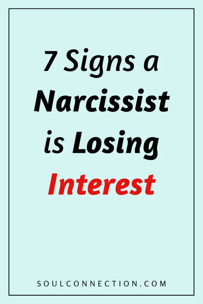 Visual guide to signs a narcissist is losing interest or power.